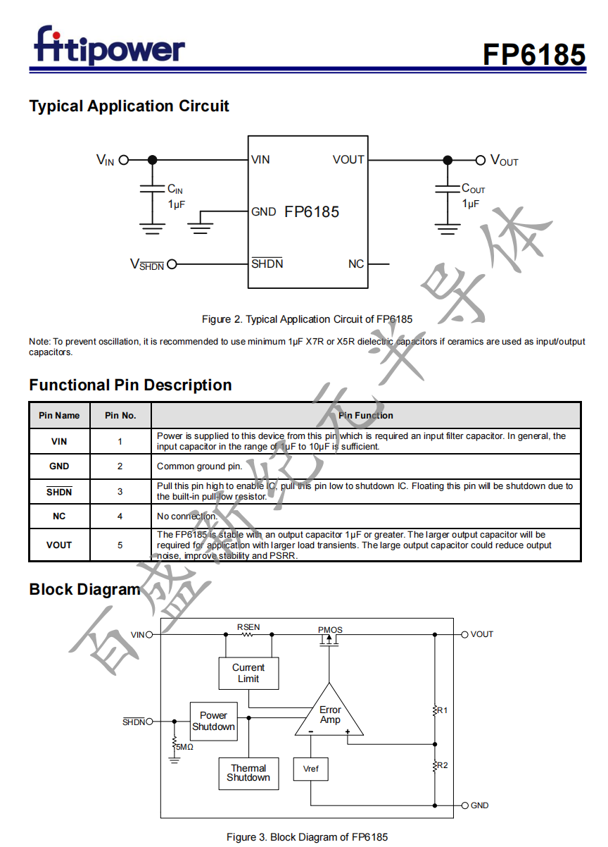 FP6185 300mAPSRR LDO