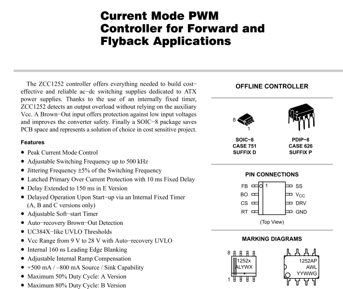 ZCC1252 ͷӦõĵģʽpwm