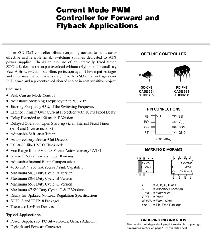 NCP1252A     ZCC1252