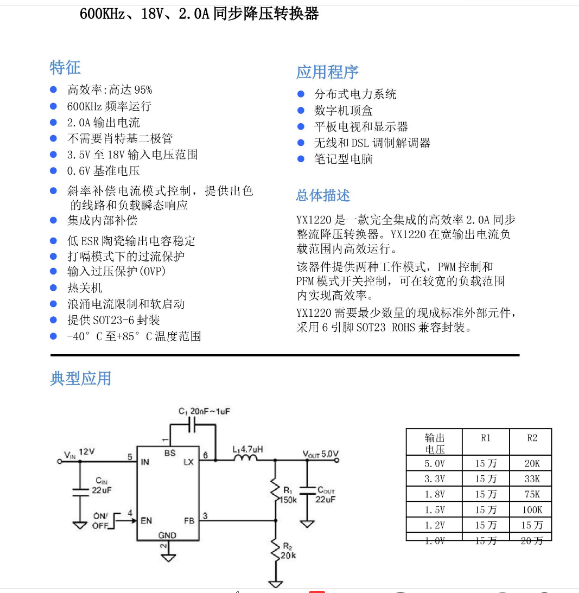 YX1220, 18V 2A ͬѹоƬ