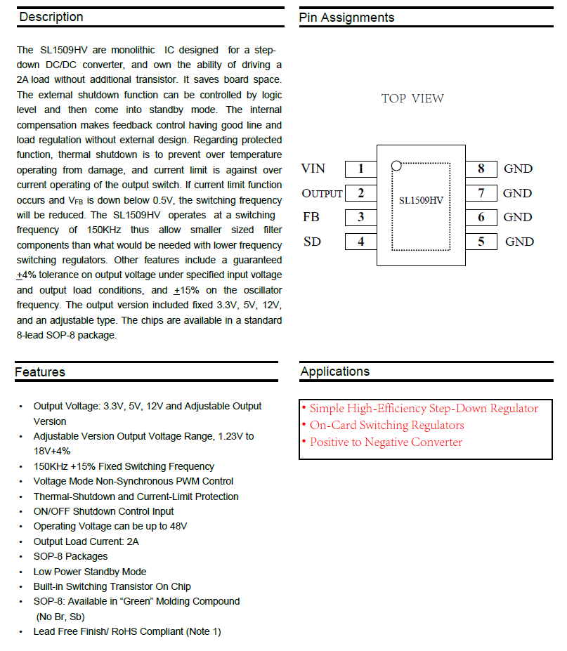 SL1509HV 48V 2A DC-DC ѹѹIC AP1509