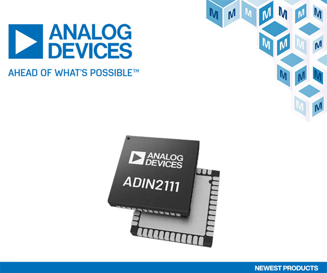 贸泽备货Analog Devices ADIN2111长距离以太网交换机 助力工业自动化
