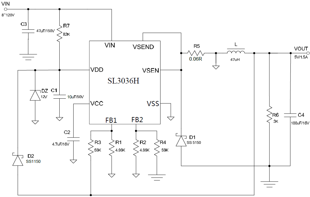 SL3036H 150V MOS ѹ12V 5V 3.3V/1.5AԴоƬ