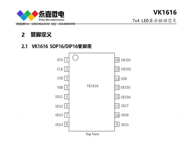 LEDʾоƬLED/IC-VK1616ʾоƬ