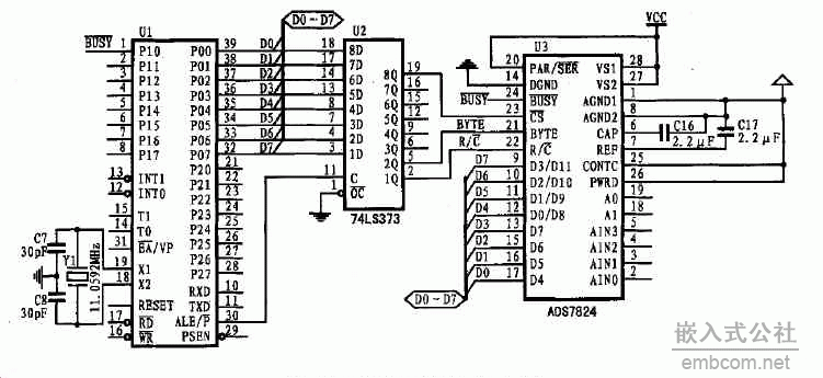 ADS7824нӿڵ·