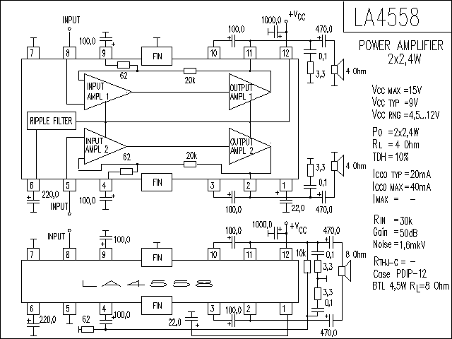 4558d重低音电路图图片