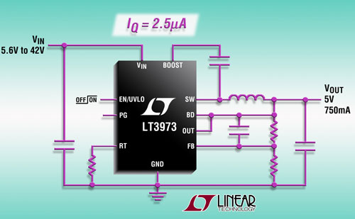 42V750mA (IOUT)2.2MHz ѹ DC/DC תLT3973 أ