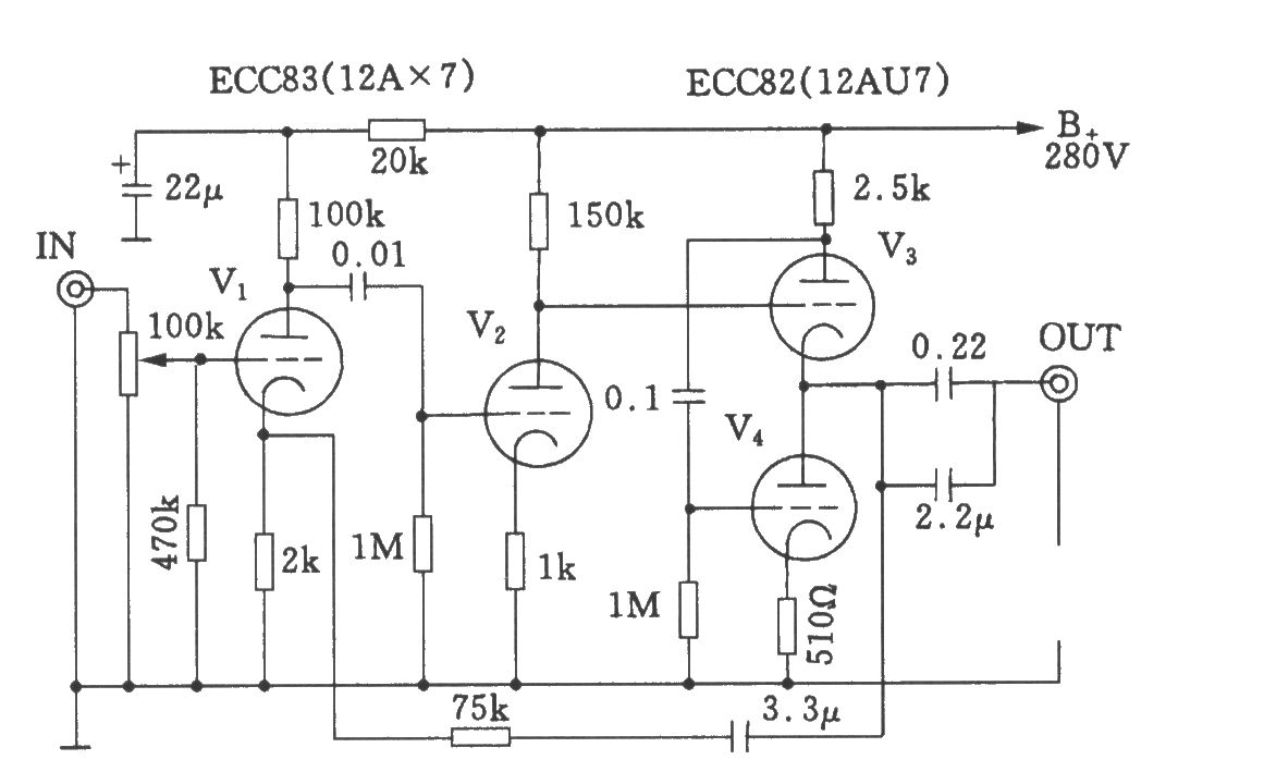 6c19电子管前级电路图图片